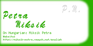 petra miksik business card